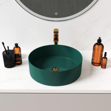 Раковина Grossman Color GR-3013OLM 40х40, Накладная, Круглая, Светло-зеленый матовый, Фаянс