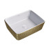 Раковина Grossman Color GR-3016GWL 48х37, Накладная, Прямоугольная, Золото, Белый внутри, золотой снаружи, Фаянс Раковина Grossman Color GR-3016GWL 48х37, Накладная, Прямоугольная, Золото, Белый внутри, золотой снаружи, Фаянс