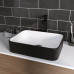 Раковина Grossman Color GR-4043BW 50,5х39, К тумбе к столешнице, Прямоугольная, Белый, Черно-белый, Фаянс Раковина Grossman Color GR-4043BW 50,5х39, К тумбе к столешнице, Прямоугольная, Белый, Черно-белый, Фаянс