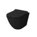 Унитаз Grossman Color GR-4411blackS 56х36, Подвесной, Безободковый, Овальная, Черный глянцевый, Фаянс Унитаз Grossman Color GR-4411blackS 56х36, Подвесной, Безободковый, Овальная, Черный глянцевый, Фаянс