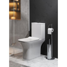 Унитаз Grossman Classic GR-4464SQ 64х35, Напольный, Безободковый, Прямоугольная, Белый глянцевый, Дюропласт