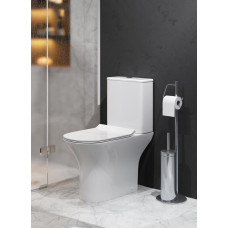Унитаз Grossman Classic GR-4465SQ 64х35, Напольный, Безободковый, Овальная, Белый глянцевый, Дюропласт
