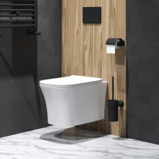 Унитаз Grossman Style GR-4474S 48,5х35,5, Подвесной, Безободковый, Овальная, Белый глянцевый, Дюропласт