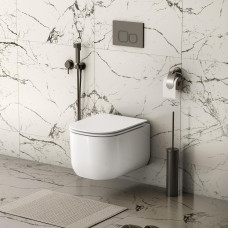 Унитаз Grossman Thin Rim GR-5605SQ 52х37,4, Подвесной, Безободковый, Овальная, Белый глянцевый, Дюропласт