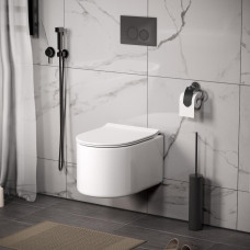Унитаз Grossman Thin Rim GR-5606SQ 50х36, Подвесной, Безободковый, Овальная, Белый глянцевый, Дюропласт
