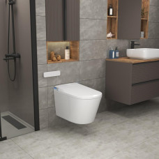 Унитаз Grossman Smart GR-5702 59х38, Подвесной, Безободковый, Овальная, Белый, Дюропласт