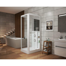 Душевая кабина Grossman Alba GR122 80х100, Белый, Стекло прозрачное, Прямоугольная, Закаленное безопасное стекло 5 мм