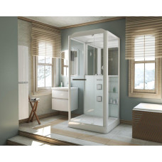 Душевая кабина Grossman Alba GR126 90х100, Белый, Стекло прозрачное, Прямоугольная, Закаленное безопасное стекло 5 мм