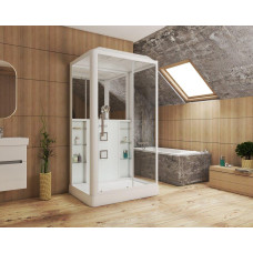 Душевая кабина Grossman Alba GR127L 90х120, Белый, Стекло прозрачное, Прямоугольная, Закаленное безопасное стекло 5 мм