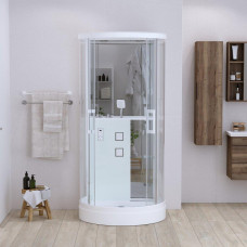 Душевая кабина Grossman Cosmo GR140 90х100, Белый, Стекло прозрачное, Полукруглая, Закаленное безопасное стекло 5 мм