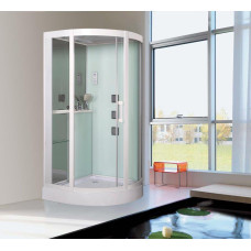 Душевая кабина Grossman Cosmo GR141 100х100, Белый, Стекло прозрачное, Четверть круга, Закаленное безопасное стекло 5 мм