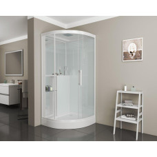 Душевая кабина Grossman Style GR160 100х100, Белый, Стекло прозрачное, Четверть круга, Закаленное безопасное стекло 5 мм