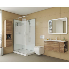 Душевая кабина Grossman Classic GR172QL 120х80, Хром, Стекло комбинированное (прозрачное, матовое), Прямоугольная, Акрил