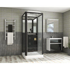 Душевая кабина Grossman Alba GR221 90х90, Черный, Стекло прозрачное, Квадратная, Закаленное безопасное стекло 5 мм