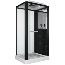 Душевая кабина Grossman Alba GR223 90х110, Черный, Стекло прозрачное, Прямоугольная, Закаленное безопасное стекло 5 мм