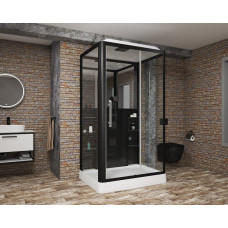 Душевая кабина Grossman Alba GR227R 90х120, Черный, Стекло прозрачное, Прямоугольная, Закаленное безопасное стекло 5 мм