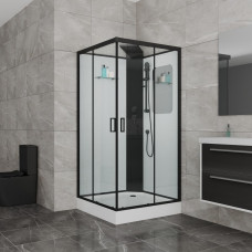 Душевая кабина Grossman Elegance GR250Q 100х100, Черный, Стекло прозрачное, Квадратная, Акрил