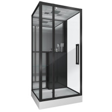 Душевая кабина Grossman Style GR266 90х100, Черный, Стекло прозрачное, Прямоугольная, Закаленное безопасное стекло 5 мм