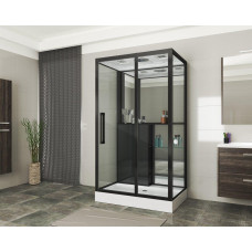 Душевая кабина Grossman Style GR267 80х120, Черный, Стекло прозрачное, Прямоугольная, Закаленное безопасное стекло 5 мм