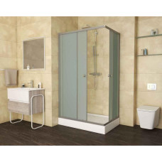 Душевой уголок Niagara Eco 1291422Q 120х90, Раздвижная, Стекло матовое, Прямоугольная, Хром матовый