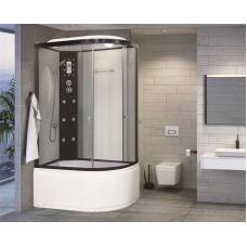 Душевой поддон Niagara Ultra 19100134L 120х80, Асимметричная, Черный, Акрил, Стекло тонированное
