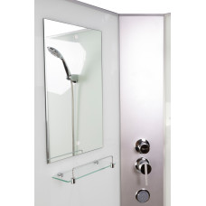 Душевой поддон Niagara Classic 331944LBKT 110х90, Асимметричная, Серебро, Авс пластик, Стекло матовое