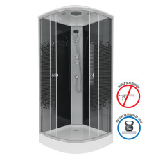 Душевая кабина Niagara Eco 45021453 100х100, Низкий поддон, Раздвижная, Стекло прозрачное, Четверть круга, Хром матовый