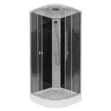 Душевая кабина Niagara Eco 45031453 80х80, Низкий поддон, Раздвижная, Стекло прозрачное, Четверть круга, Хром матовый