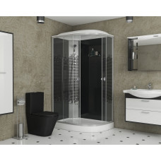 Душевая кабина Niagara Eco 45121453L 120х80, Низкий поддон, Раздвижная, Стекло прозрачное, Асимметричная, Левая, Хром матовый