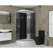Душевая кабина Niagara Eco 45121453R 120х80, Низкий поддон, Раздвижная, Стекло прозрачное, Асимметричная, Правая, Хром матовый