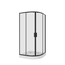 Душевая дверь Niagara Nova 68070811BLACK 100х100, Черный матовый, Раздвижные, Стекло прозрачное, Четверть круга, Не идет в комплекте