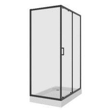Душевая дверь Niagara Nova 68120812BLACK 120х80, Черный матовый, Раздвижные, Стекло прозрачное, Прямоугольная, Не идет в комплекте
