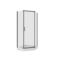 Душевое ограждение Niagara Nova 68340811BLACK 100х100, Распашная, Стекло прозрачное, Трапеция, Черный матовый Душевое ограждение Niagara Nova 68340811BLACK 100х100, Распашная, Стекло прозрачное, Трапеция, Черный матовый