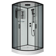 Душевой поддон Niagara Premium 69020134BLACK 100х100, Четверть круга, Акрил, Стекло тонированная, Матовый черный