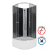 Душевая кабина Niagara Eco 75081454BK 90х90, Высокий поддон, Раздвижная, Стекло прозрачное, Четверть круга, Хром матовый