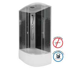 Душевая кабина Niagara Eco 7510L 120х80, Высокий поддон, Раздвижная, Стекло прозрачное, Асимметричная, Левая, Хром матовый