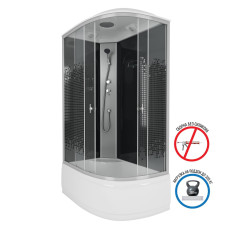 Душевая кабина Niagara Eco 7510R 120х80, Высокий поддон, Раздвижная, Стекло прозрачное, Асимметричная, Правая, Хром матовый