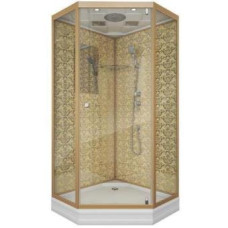 Душевой поддон Niagara Luxe 7701DG 90х90, Трапеция, Золото, Акрил, Стекло прозрачное