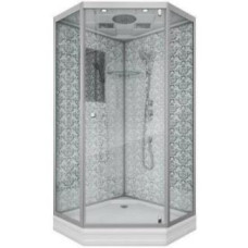 Душевой поддон Niagara Luxe 7701DW 90х90, Трапеция, Серебро, Акрил, Стекло прозрачное