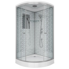 Душевой поддон Niagara Luxe 7702W 100х100, Четверть круга, Серебро, Акрил, Стекло прозрачное