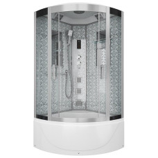 Душевой поддон Niagara Luxe 7710W 100х100, Четверть круга, Серебро, Акрил, Стекло прозрачное