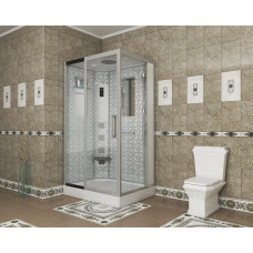 Душевой поддон Niagara Luxe 7711WL 90х120, Прямоугольная, Серебро, Акрил, Стекло прозрачное