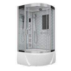 Душевой поддон Niagara Luxe 7712WL 80х120, Асимметричная, Серебро, Акрил, Стекло прозрачное