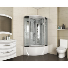 Душевой поддон Niagara Luxe 7712WR 80х120, Асимметричная, Серебро, Акрил, Стекло прозрачное