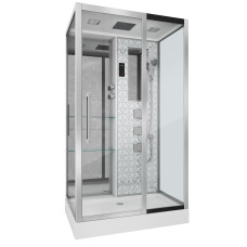Душевой поддон Niagara Luxe 7713WR 82х120, Прямоугольная, Серебро, Акрил, Стекло прозрачное