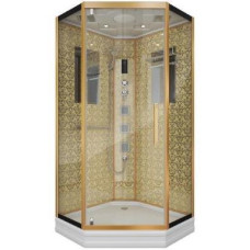 Душевой поддон Niagara Luxe 7717G 100х100, Трапеция, Золото, Акрил, Стекло прозрачное