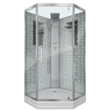 Душевой поддон Niagara Luxe 7717GBK 100х100, Трапеция, Золото, Акрил, Стекло прозрачное