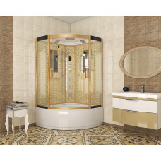 Душевой поддон Niagara Luxe 7744G 120х120, Четверть круга, Золото, Акрил, Стекло прозрачное