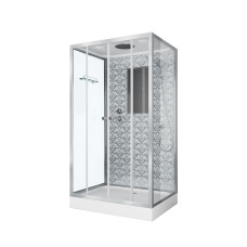 Душевой поддон Niagara Luxe 7772QW 120х90, Прямоугольная, Серебро, Акрил, Стекло прозрачное