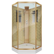 Душевой поддон Niagara Luxe 7799GBK 90х90, Трапеция, Золото, Акрил, Стекло прозрачное